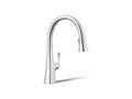 KOHLER K-22062-CP Graze Pull-Down Kitchen Sink Faucet With Three-Function Sprayhead - Polished Chrome