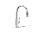 KOHLER K-22062-CP Graze Pull-Down Kitchen Sink Faucet With Three-Function Sprayhead - Polished Chrome