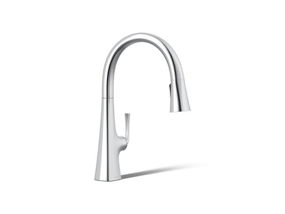 KOHLER K-22062-CP Graze Pull-down kitchen sink faucet with three-function sprayhead - Polished Chrome