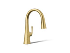 KOHLER K-22063-2MB Graze Pull-Down Kitchen Sink Faucet With Three-Function Sprayhead - Vibrant Brushed Moderne Brass