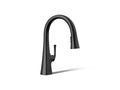 KOHLER K-22063-BL Graze Pull-Down Kitchen Sink Faucet With Three-Function Sprayhead - Matte Black