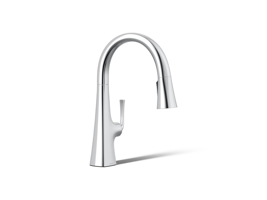 KOHLER K-22063-CP Graze Pull-Down Kitchen Sink Faucet With Three-Function Sprayhead - Polished Chrome