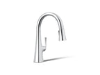 KOHLER K-22063-CP Graze Pull-Down Kitchen Sink Faucet With Three-Function Sprayhead - Polished Chrome