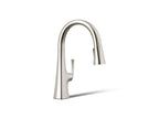 KOHLER K-22063-SN Graze Pull-Down Kitchen Sink Faucet With Three-Function Sprayhead - Vibrant Polished Nickel