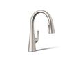 KOHLER K-22063-VS Graze Pull-Down Kitchen Sink Faucet With Three-Function Sprayhead - Vibrant Stainless