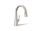 KOHLER K-22063-VS Graze Pull-Down Kitchen Sink Faucet With Three-Function Sprayhead - Vibrant Stainless