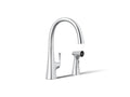 KOHLER K-22064-CP Graze Single-Handle Kitchen Sink Faucet With Two-Function Side Sprayer - Polished Chrome