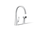 KOHLER K-22064-CP Graze Single-Handle Kitchen Sink Faucet With Two-Function Side Sprayer - Polished Chrome