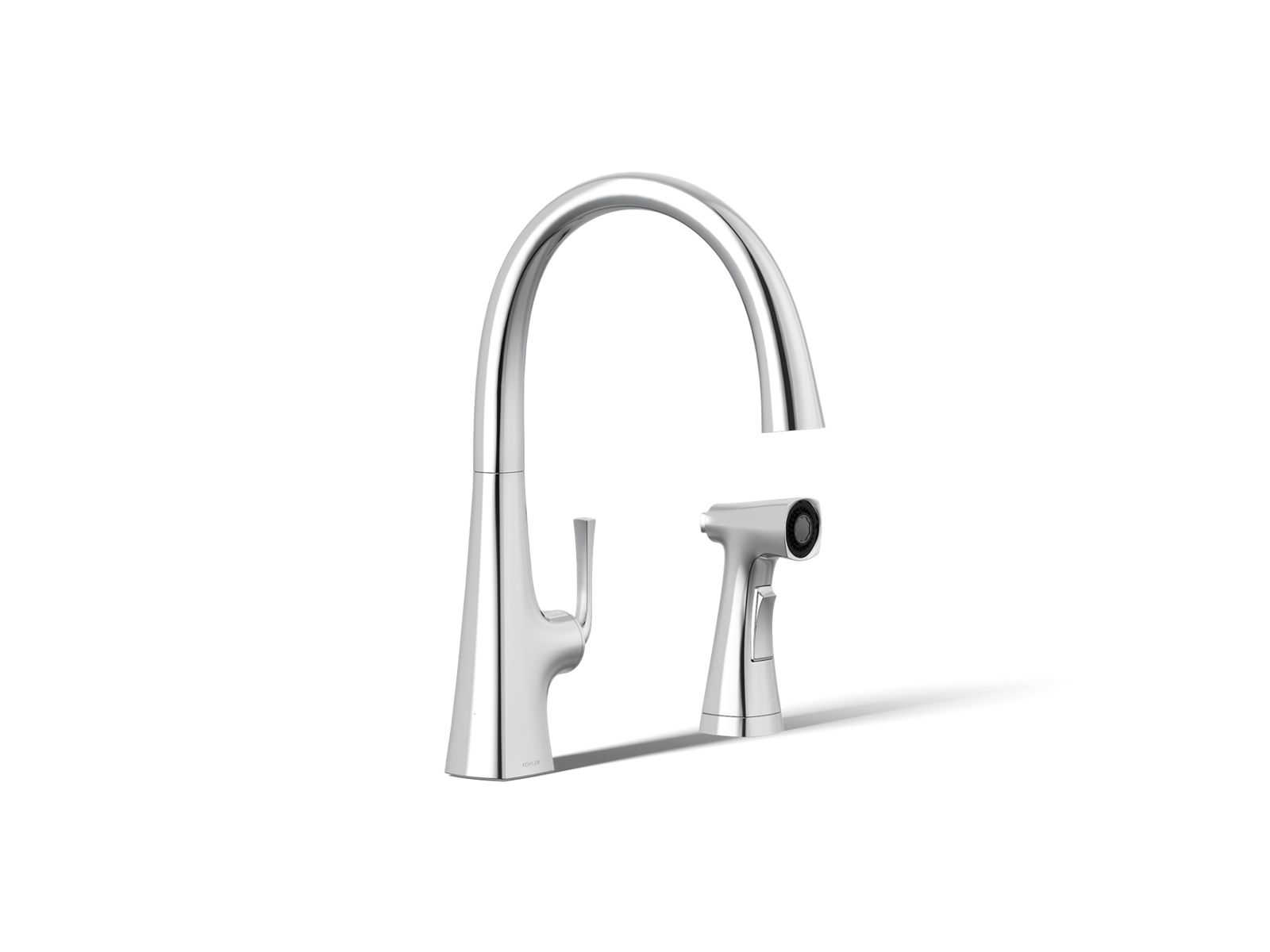 KOHLER K-22064-CP Graze Single-Handle Kitchen Sink Faucet With Two-Function Side Sprayer - Polished Chrome