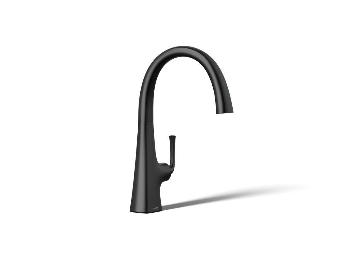 KOHLER K-22065-BL Graze Single-Handle Bar Sink Faucet - Matte Black