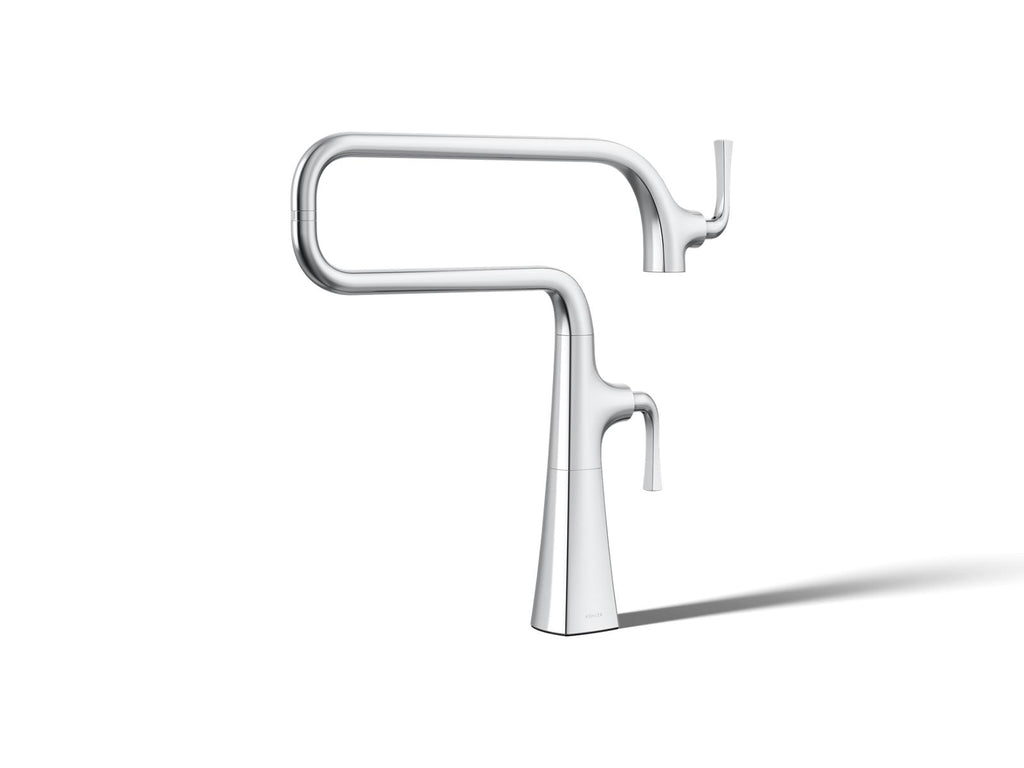 KOHLER K-22067-CP Graze Deck-Mount Pot Filler - Polished Chrome