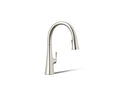 KOHLER K-22068-SN Graze Touchless Pull-Down Kitchen Sink Faucet With Three-Function Sprayhead - Vibrant Polished Nickel
