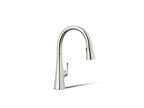 KOHLER K-22068-SN Graze Touchless Pull-Down Kitchen Sink Faucet With Three-Function Sprayhead - Vibrant Polished Nickel