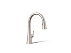 KOHLER K-22068-VS Graze Touchless Pull-Down Kitchen Sink Faucet With Three-Function Sprayhead - Vibrant Stainless