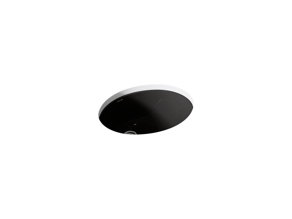 KOHLER K-2209-7 Caxton 17" Oval Undermount Bathroom Sink - Black Black