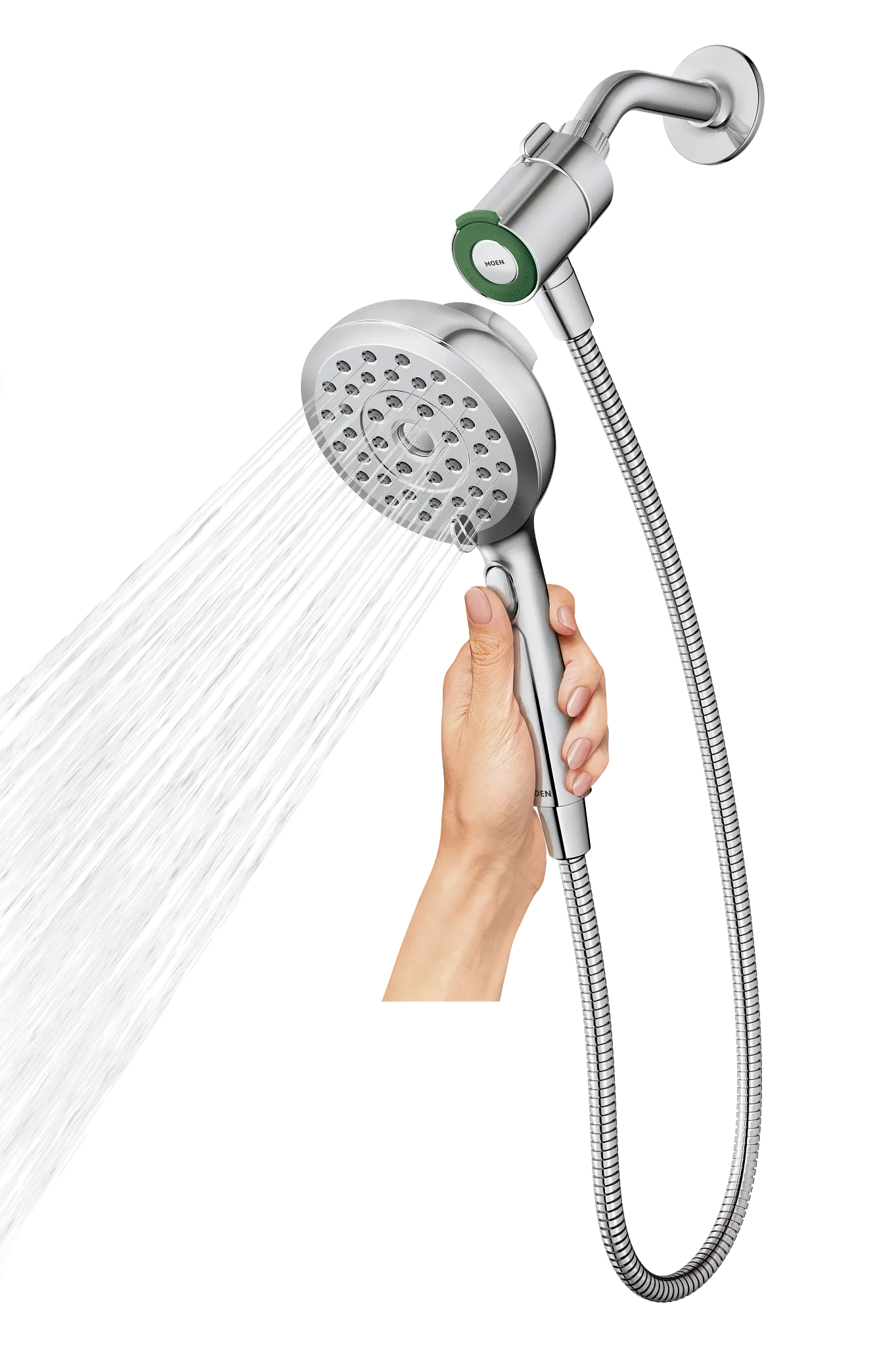 MOEN 220H2  Eight-Function 5" Diameter Spray Head Handshower In Chrome