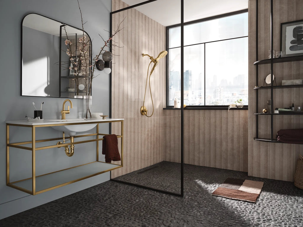 MOEN 220C3BG Verso Combination Shower with Infiniti Dial - Brushed Gold