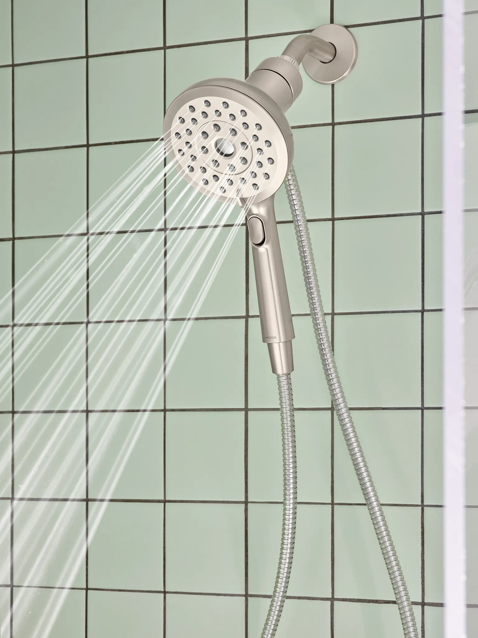 MOEN 220H2SRN  Eight-Function 5" Diameter Spray Head Handshower In Spot Resist Brushed Nickel