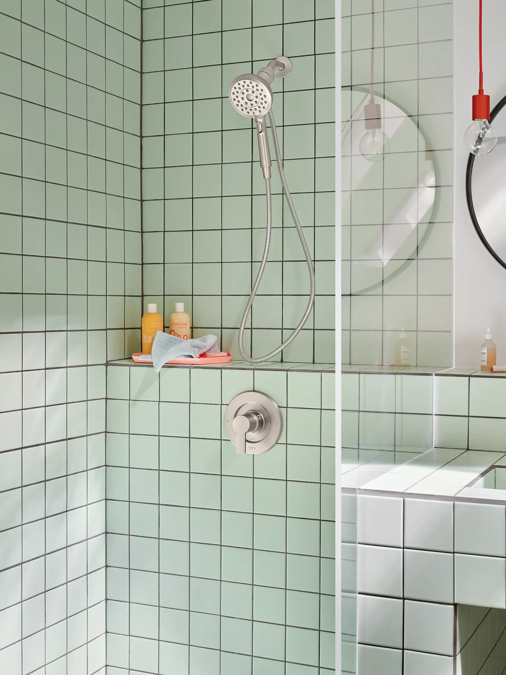 MOEN 220H2SRN  Eight-Function 5" Diameter Spray Head Handshower In Spot Resist Brushed Nickel