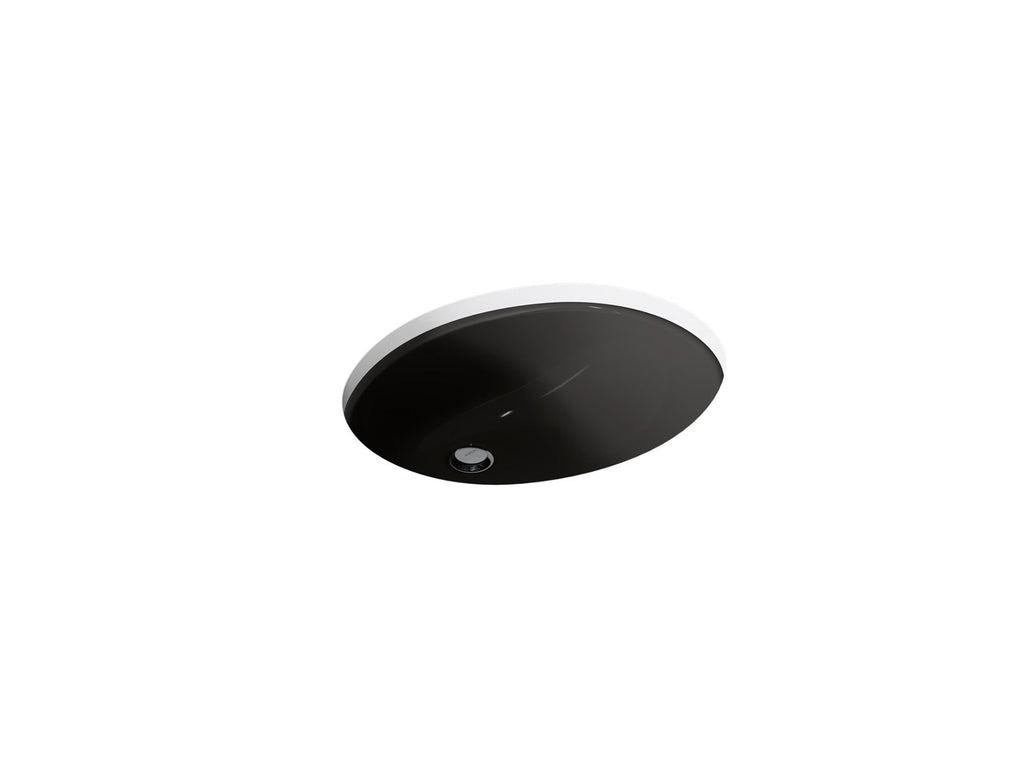 KOHLER K-2210-7 Caxton 19-1/4" Oval Undermount Bathroom Sink - Black Black