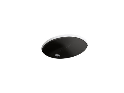 KOHLER K-2210-7 Caxton 19-1/4" oval undermount bathroom sink - Black Black