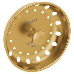 MOEN 22195BG Matte Black Basket Strainer - Brushed Gold