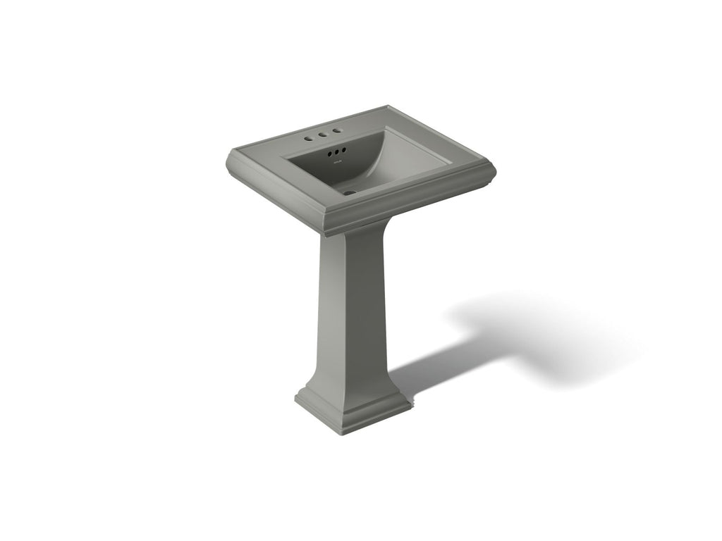 KOHLER K-2238-4-58 Memoirs Classic 24-1/4" Rectangular Pedestal Bathroom Sink - Thunder Grey