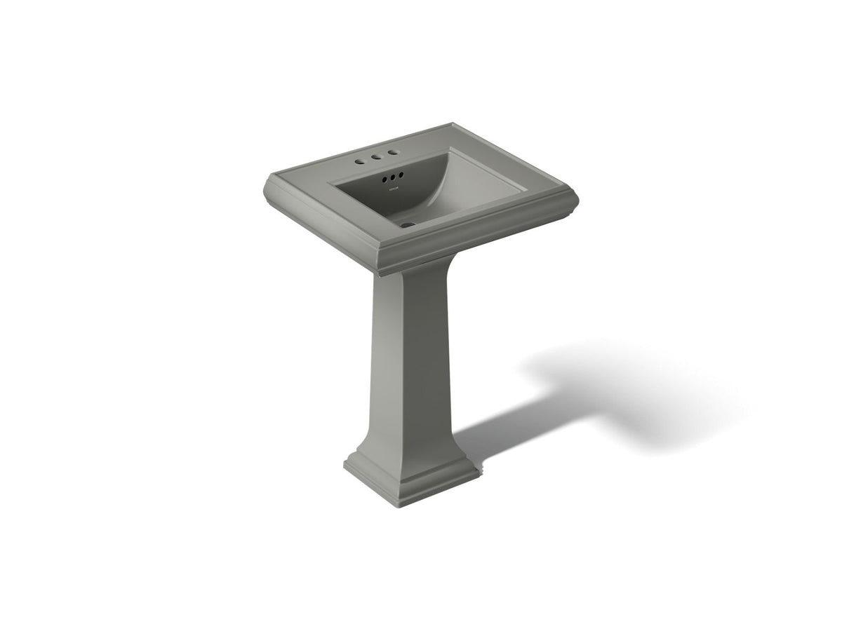 KOHLER K-2238-4-58 Memoirs Classic 24-1/4" Rectangular Pedestal Bathroom Sink - Thunder Grey