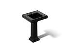 KOHLER K-2238-4-7 Memoirs Classic 24-1/4" Rectangular Pedestal Bathroom Sink - Black Black