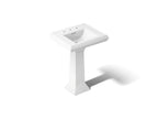 KOHLER K-2238-8-0 Memoirs Classic 24-1/4" Rectangular Pedestal Bathroom Sink - White
