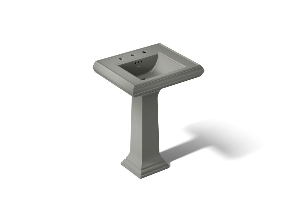 KOHLER K-2238-8-58 Memoirs Classic 24-1/4" Rectangular Pedestal Bathroom Sink - Thunder Grey