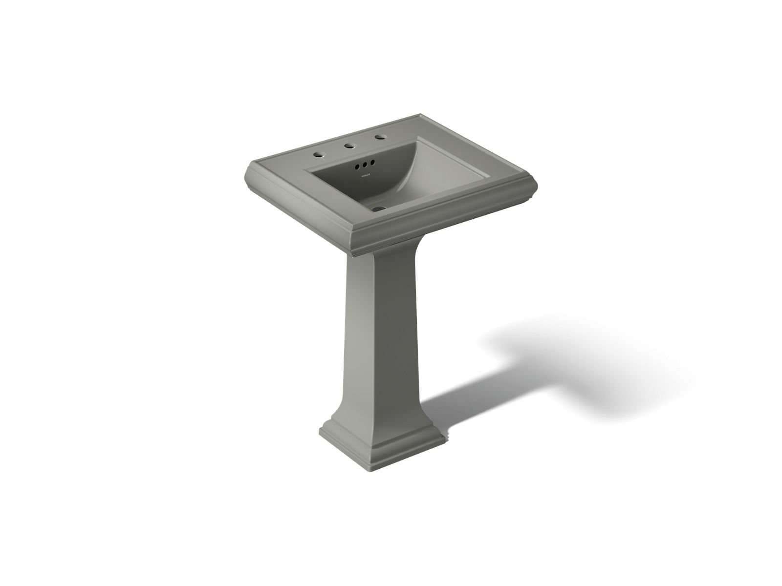 KOHLER K-2238-8-58 Memoirs Classic 24-1/4" Rectangular Pedestal Bathroom Sink - Thunder Grey