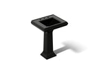 KOHLER K-2238-8-7 Memoirs Classic 24-1/4" Rectangular Pedestal Bathroom Sink - Black Black
