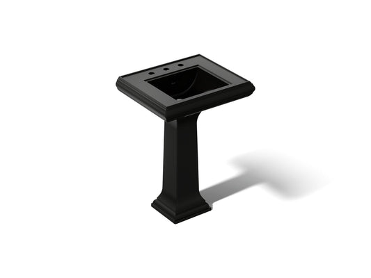 KOHLER K-2238-8-7 Memoirs Classic 24-1/4" rectangular pedestal bathroom sink - Black Black