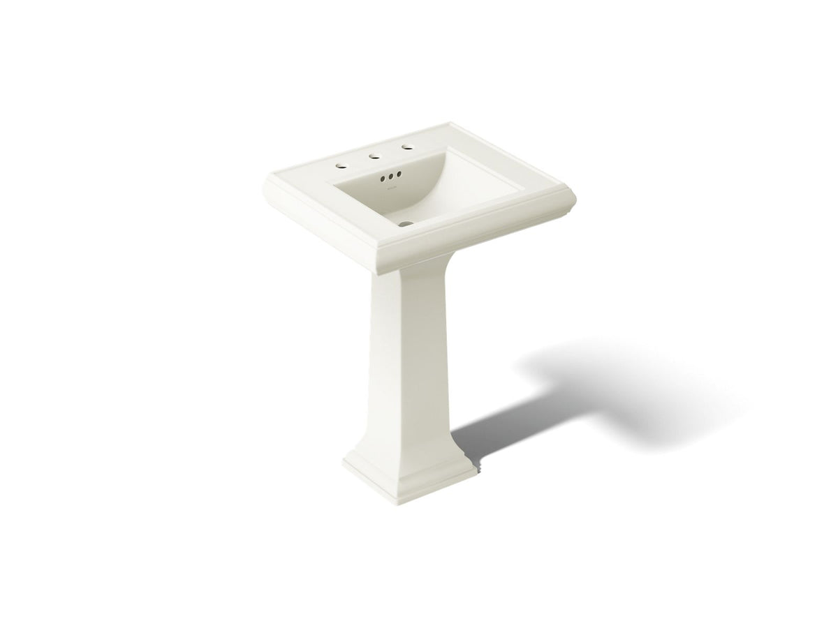 KOHLER K-2238-8-96 Memoirs Classic 24-1/4" Rectangular Pedestal Bathroom Sink - Biscuit