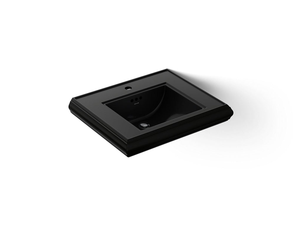 KOHLER K-2239-1-7 Memoirs Pedestal/Console Table Bathroom Sink Basin With Single Faucet-Hole Drilling - Black Black