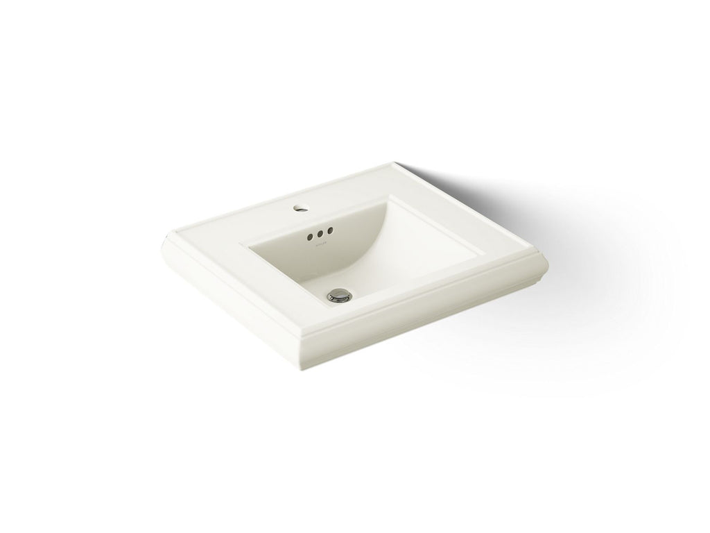KOHLER K-2239-1-96 Memoirs Pedestal/Console Table Bathroom Sink Basin With Single Faucet-Hole Drilling - Biscuit