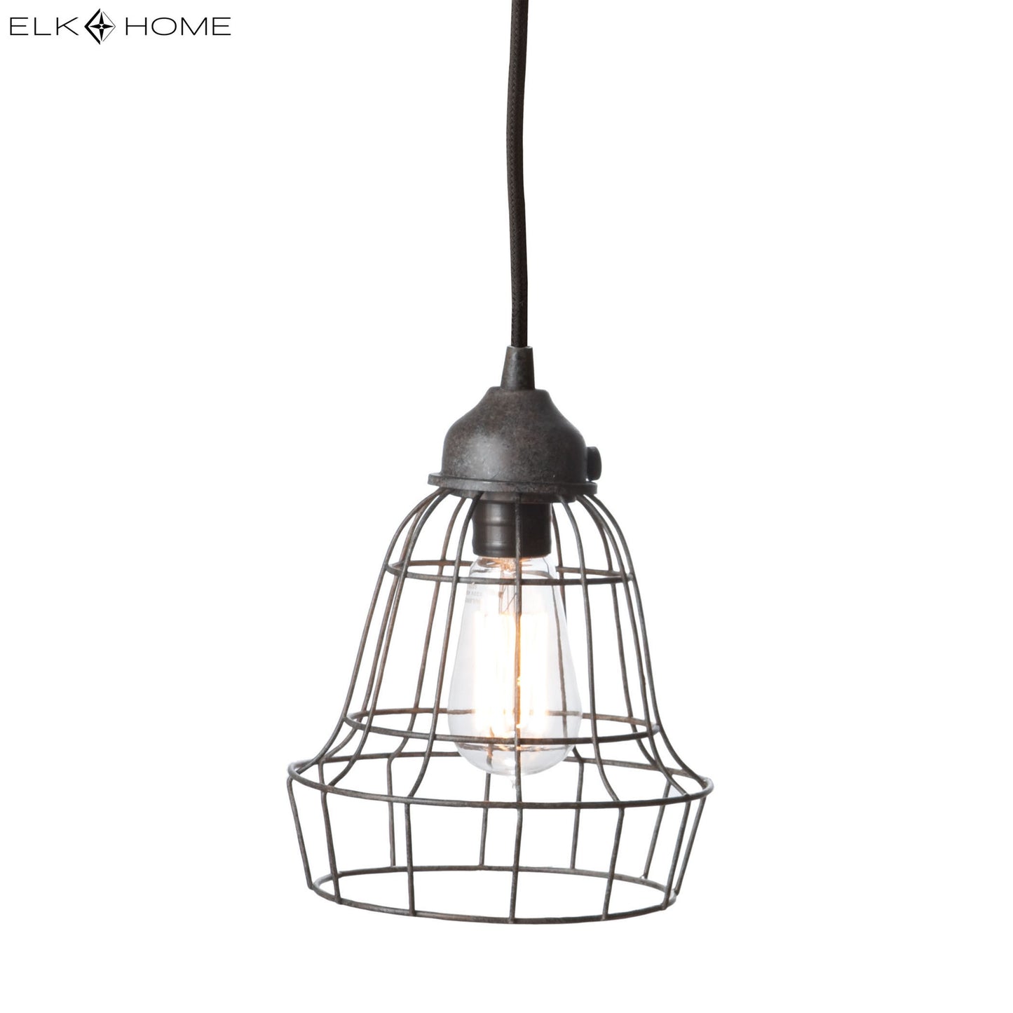 ELK SIGNATURE 225032 Wire 6'' Wide 1-Light Mini Pendant - Brown