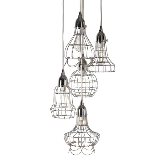 ELK SIGNATURE 225039 Wire 6'' Wide 5-Light Multi Pendant - Silver