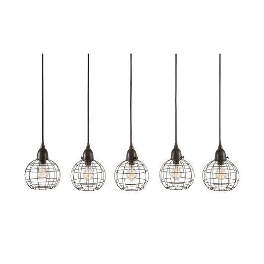 ELK SIGNATURE 225064 Wire Ball 5-Light Linear Mini Pendant Fixture