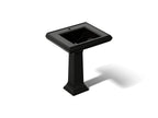 KOHLER K-2258-1-7 Memoirs Classic 27-1/4" Rectangular Pedestal Bathroom Sink - Black Black