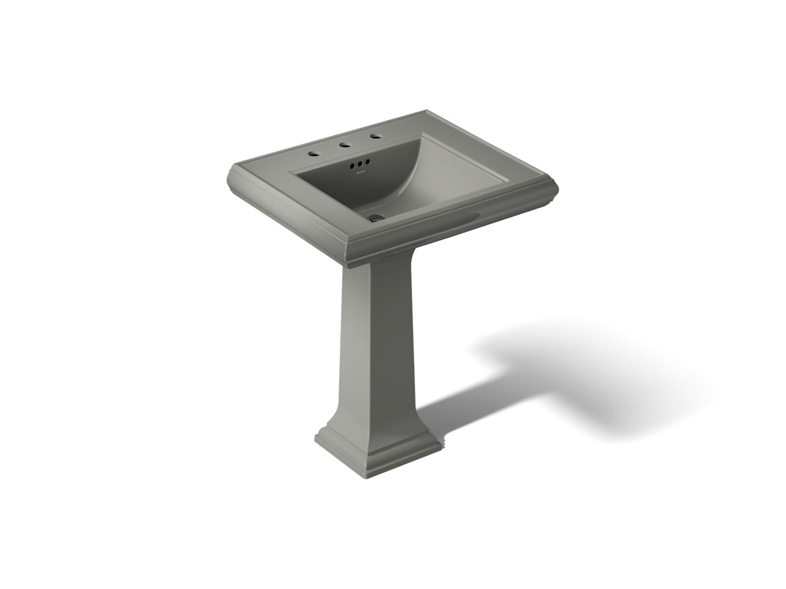 KOHLER K-2258-8-58 Memoirs Classic 27-1/4" Rectangular Pedestal Bathroom Sink - Thunder Grey