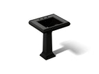 KOHLER K-2258-8-7 Memoirs Classic 27-1/4" Rectangular Pedestal Bathroom Sink - Black Black
