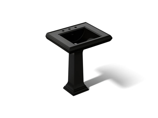 KOHLER K-2258-8-7 Memoirs Classic 27-1/4" rectangular pedestal bathroom sink - Black Black