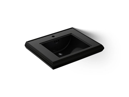 KOHLER K-2259-1-7 Memoirs Pedestal/console table bathroom sink basin with single faucet-hole drilling - Black Black