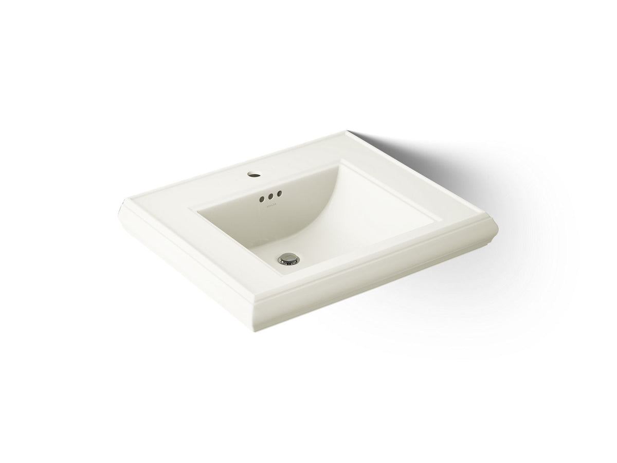 KOHLER K-2259-1-96 Memoirs Pedestal/Console Table Bathroom Sink Basin With Single Faucet-Hole Drilling - Biscuit