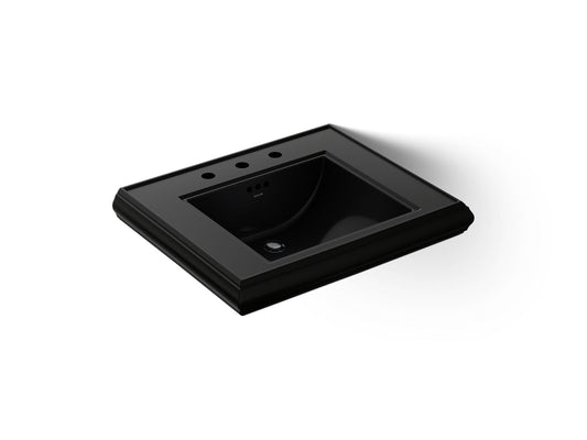 KOHLER K-2259-8-7 Memoirs Pedestal/console table bathroom sink basin with 8" widespread faucet holes - Black Black