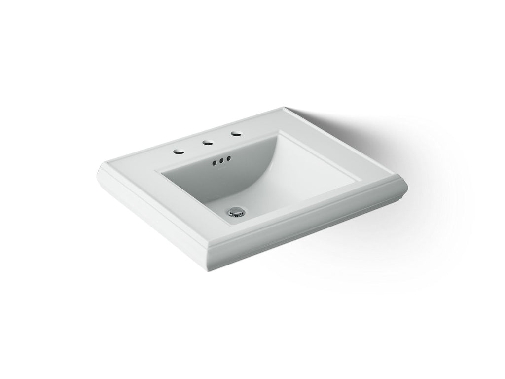 KOHLER K-2259-8-95 Memoirs Pedestal/Console Table Bathroom Sink Basin With 8" Widespread Faucet Holes - Ice Grey