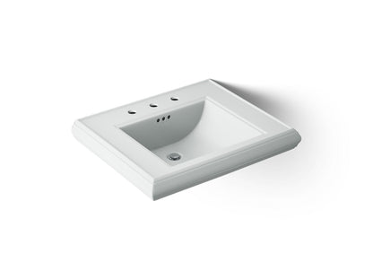 KOHLER K-2259-8-95 Memoirs Pedestal/console table bathroom sink basin with 8" widespread faucet holes - Ice Grey