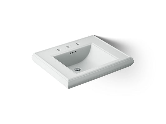 KOHLER K-2259-8-95 Memoirs Pedestal/console table bathroom sink basin with 8" widespread faucet holes - Ice Grey